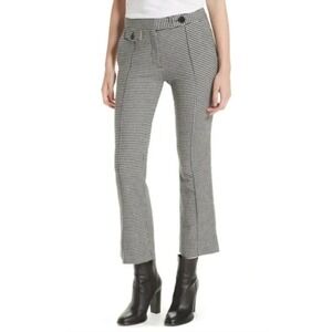 Derek Lam 10 Crosby Pants Womens Size‎ 2 Black White Houndstooth Flare Trousers